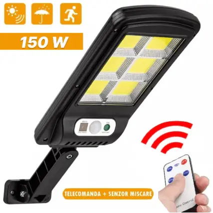 SET 5 X Lampa solara 150W COB cu telecomanda
