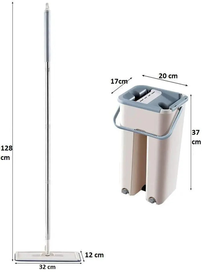 Mop profesional cu doua cuve de spalare si uscare + 2 rezerve cadou