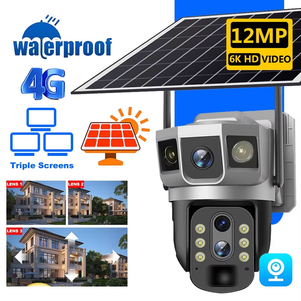 CAMERA&nbsp; CU PANOU SOLAR 1 sau 2 obiective 12 MP acumulatori inclusi