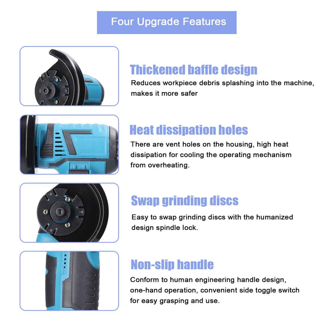 Polizor Unghiular Electric cu 6 Discuri Incluse – Putere Mare si Siguranta