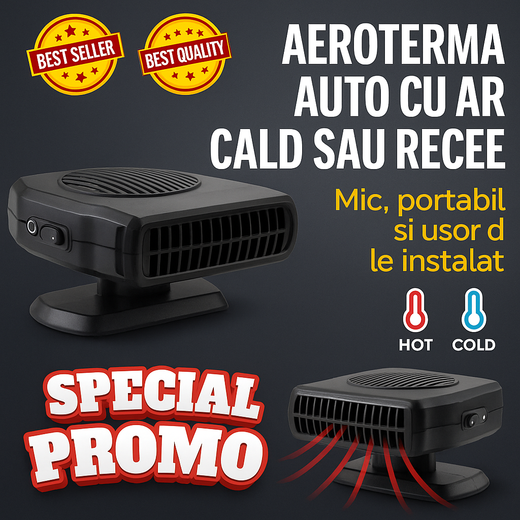 Aeroterma auto Portabila cu Incalzire Rapida si Consum Redus