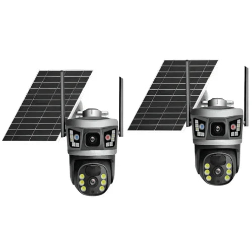 2 CAMERE DUBLE  4G sau WI-FI  SOLARE 8 MP 4K + 2x Card 32GB incluse