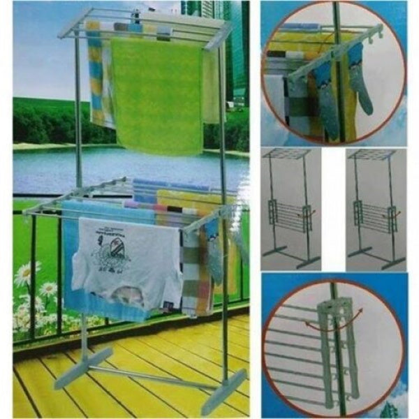 Produs Premium – Uscator pliabil pentru haine Multifunctional Mobile Folding Racks, 24 x 62 x 62 x 65 x 130 cm