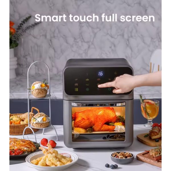 Friteuza cu aer cald AirFryer 2400W, capacitate 6Lsau 8 L si afisaj digital, LCD Touch control