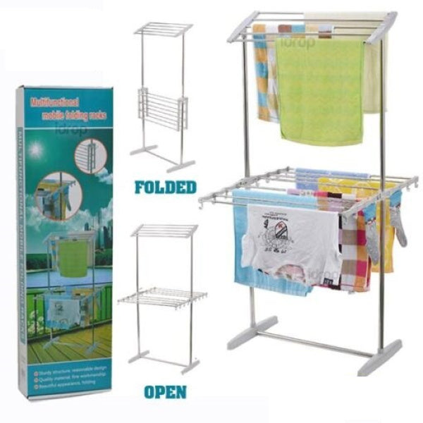 Produs Premium – Uscator pliabil pentru haine Multifunctional Mobile Folding Racks, 24 x 62 x 62 x 65 x 130 cm